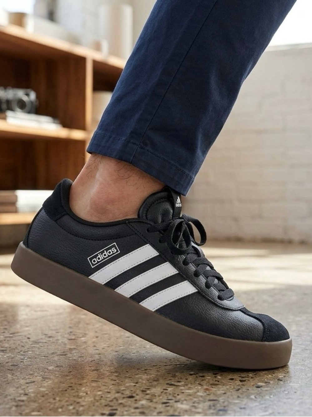 Adidas Men’s VL Court 3.0 Low Top Classic  Rubber Sole Sneaker Shoes, Size 9.5